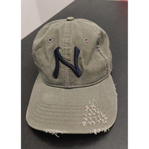 Vintage Dept. 82 Tailored N Hat Cap Adjustable Strap Aged Chic Green Navy Blue